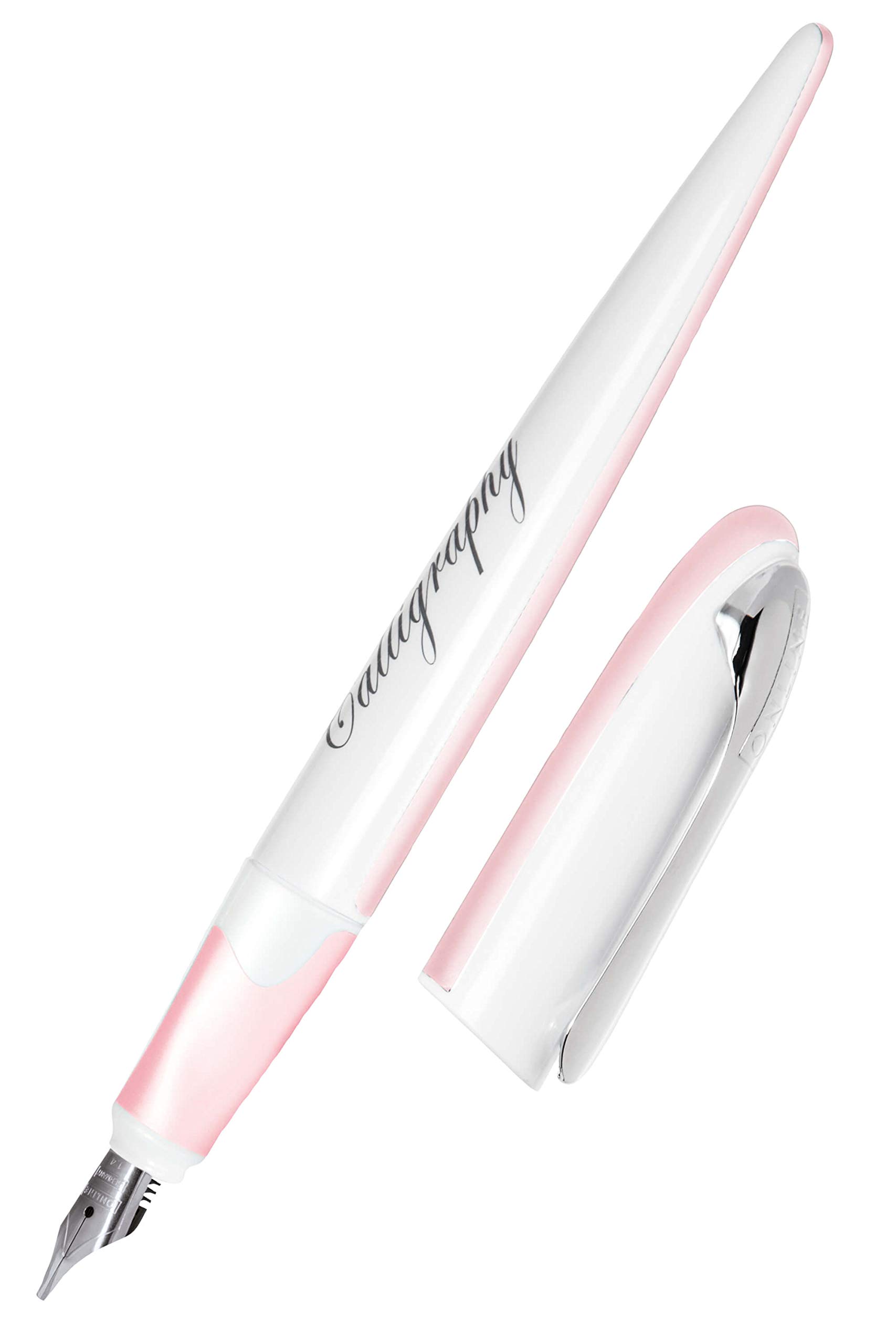 Online Calligraphy Fountain Pen Air Pastel Rose Calligraphy Nib 1.4 mm Line Width for Standard Ink Cartridges or Converter Includes Combination Cartridge Blue