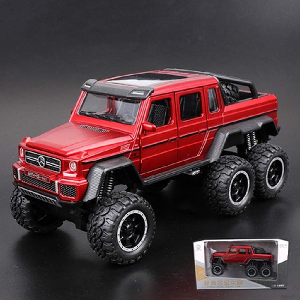 KKD Scale Model Simulation Vehicle 1:32 Mercedes - Mercedes-Benz G63 Alloy Car Model Large G 6x6 Off-Road Vehicle Model Alloy Simulation Original Car Model (Color : Red)
