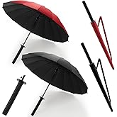 Talltalk Samurai Umbrella Semi-automatic Katana Sword Umbrella Gifts for Men Women Cosplay Decoration Travel Birthday Windproof Sun and Rain Protection Outdoor Umbrellas