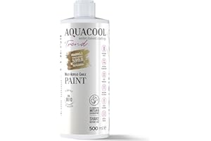AQUACOOL TREND MAC paint - All In One Paint, Chalk Paint, Furniture, Cabinet, Countertop, Tile Paint, no primer or sanding needed. Matte finish. 16.9 Fl Oz (RAL 9010 Pure White)