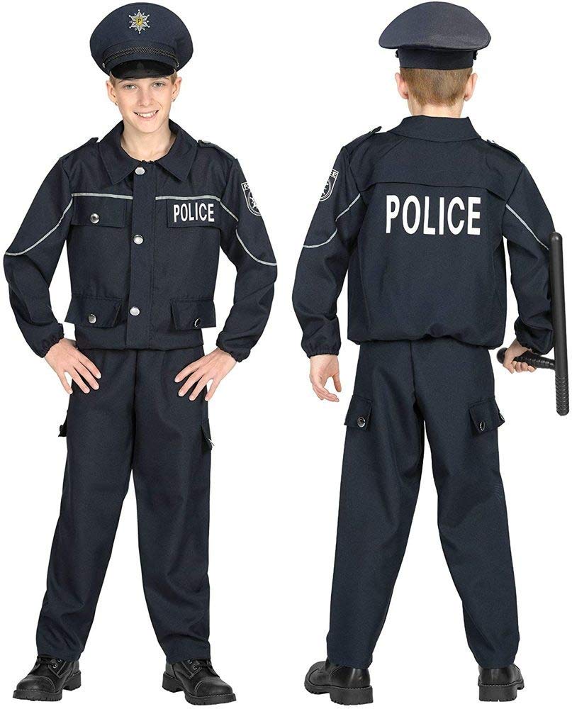 Widmann Children's Costume Policeman, Top, Trousers, Hat, Law Enforcement, Carnival, Theme Party