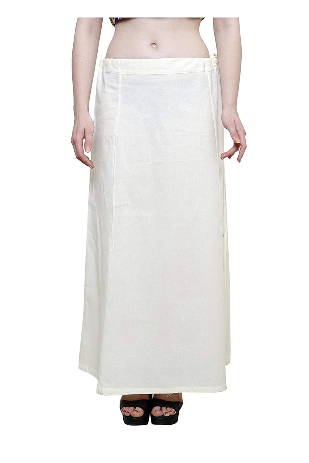 rti group women's cotton cream colour inskirt saree petticoats (rti-033)
