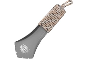 Tioneer Ultralight Backpacking Trowel TA2 Titanium Hand Camping Shovel Garden Trowel Small Potty Multitool with Anti-Slip Hand Rope for Outdoor Hiking Camping