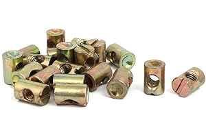 uxcell uxcell20pcs M6x15mm Barrel Bolt Cross Dowel Slotted Furniture Nut for Beds Crib Chairs