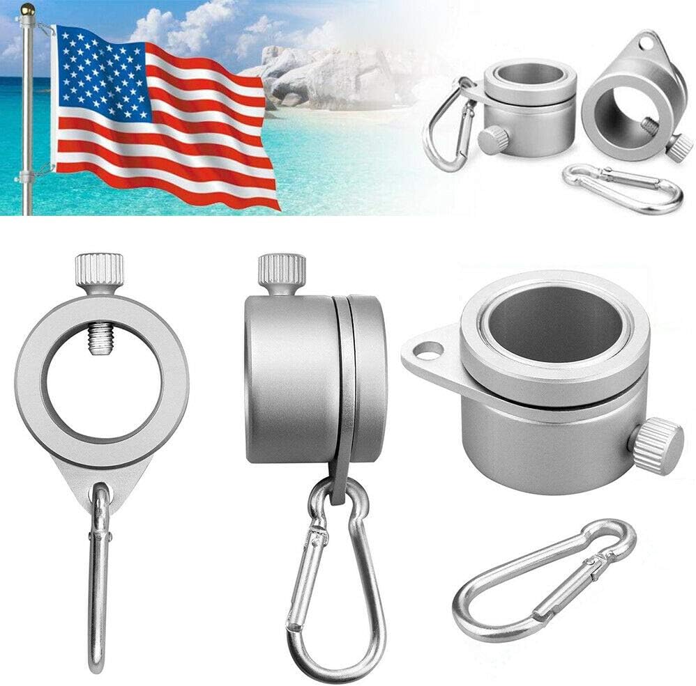 LuxuryVibe 1Pair Flag Pole Ring with Carabiner Pole Attachments Rotating Grommet