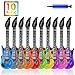 HomeMall 10 Pack Inflatable Guitar Toy, 35 Inch Rock Star Inflatable Electric Colorful Guitar, Rock 'N Roll Party Favor for 80s 90s, Children’s Birthday Party Decorations and Karaoke Party