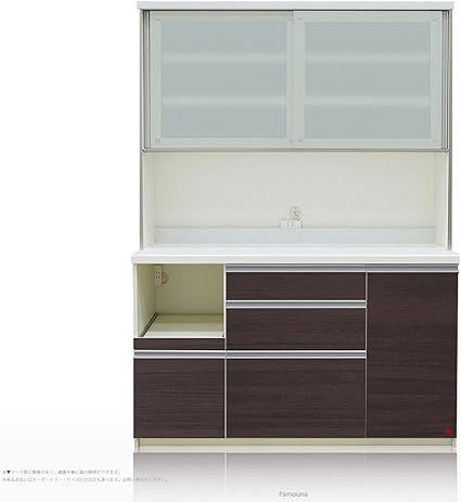 Amazon 高さ198cm Pamouna パモウナ Lfシリーズ Lf 1400r 食器棚 引き戸 幅140cm 奥行き50cm カカオチェリー パモウナ Pamouna 食器棚