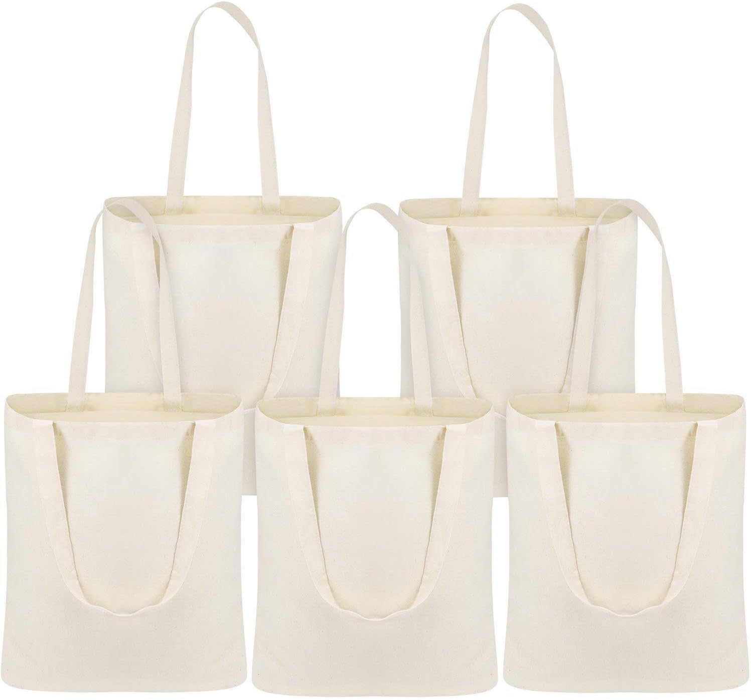 IMFAA Natural Pack-10 Long Lasting Cotton Canvas Tote Reusable Shopping Bags. Natural Colour Ideal for Printing and Embroidery (10 - Image 5