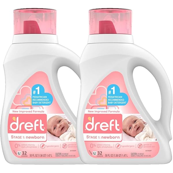 Dreft Stage 1 Newborn Hypoallergenic Liquid Baby Laundry Detergent He Natural For Baby Newborn Or Infant 50 Ounce 32 Loads 2 Count Packaging May Vary Amazon Com Au Health Personal Care