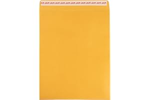 JAM PAPER 11 1/2 x 14 1/2 Open End Catalog Commercial Envelopes with Peel and Seal Closure - Brown Kraft Manila - 50/Pack
