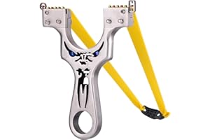 HQSY Slingshot,Metal Slingshot Professional Hunting Slingshot with Heavy Duty Launching Bands, High Velocity Catapult