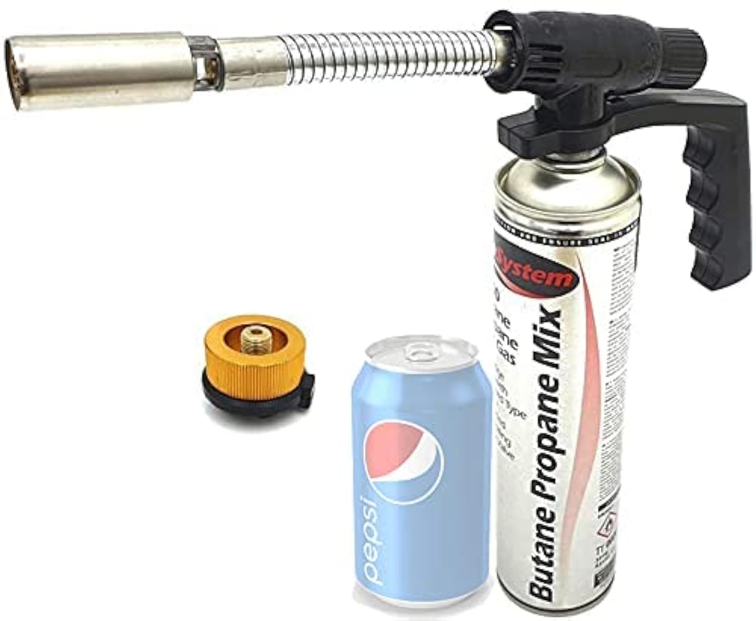 Zapp Blow Torch with Flexible Neck + Adjustable Flame for Soldering, DIY, Kitchen, Creme, Brulee, Pastries, Desserts, Baking, Cooking, Welding, Camping BBQ, Weed Burner - 34.5cm x 14cm x 3cm