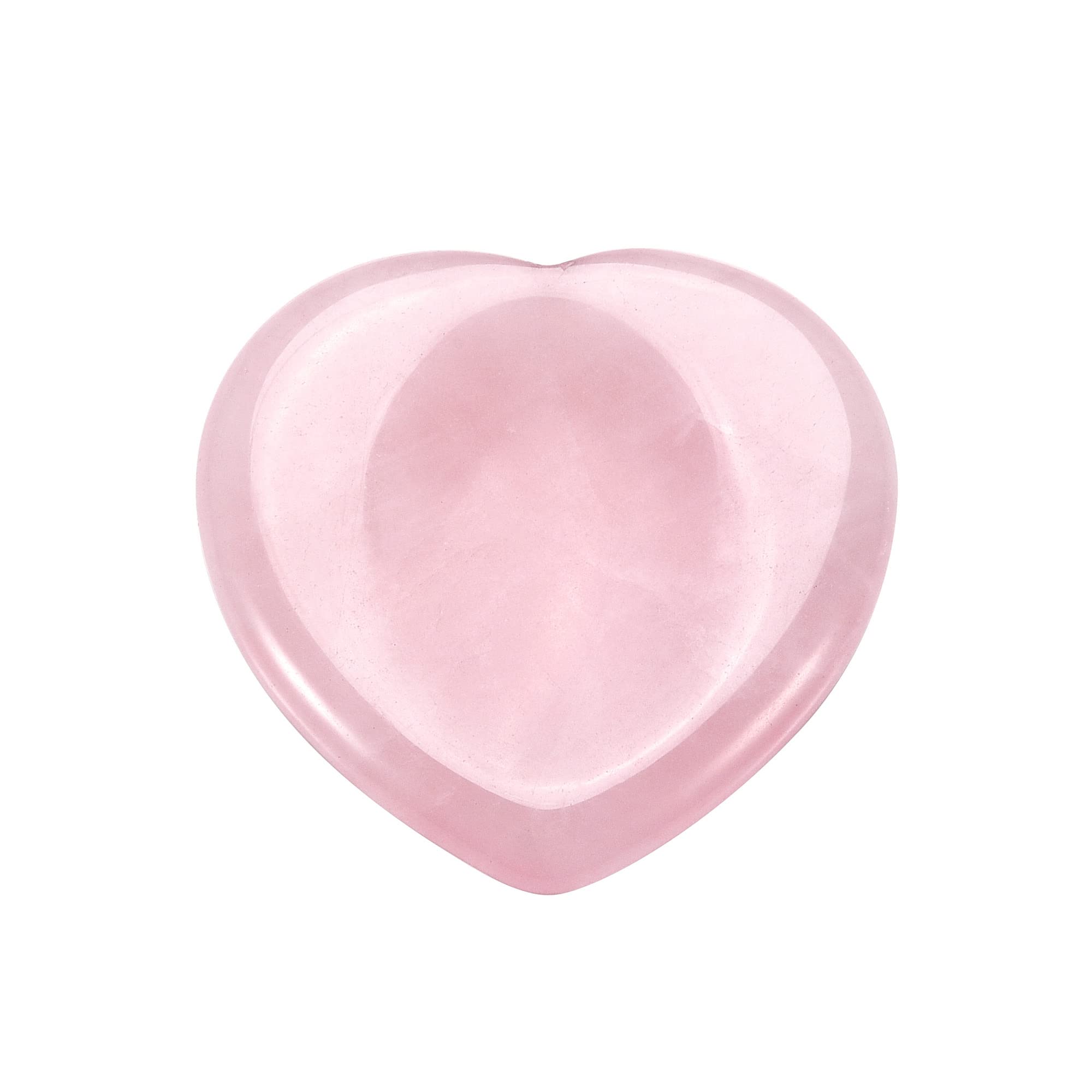 CrystalTears Rose Quartz Crystal Worry Stone Heart Shape Healing Crystals Thumb Worry Stone Polished Pocket Palm Stone for Anxiety Stress Relief Meditation Reiki Healing