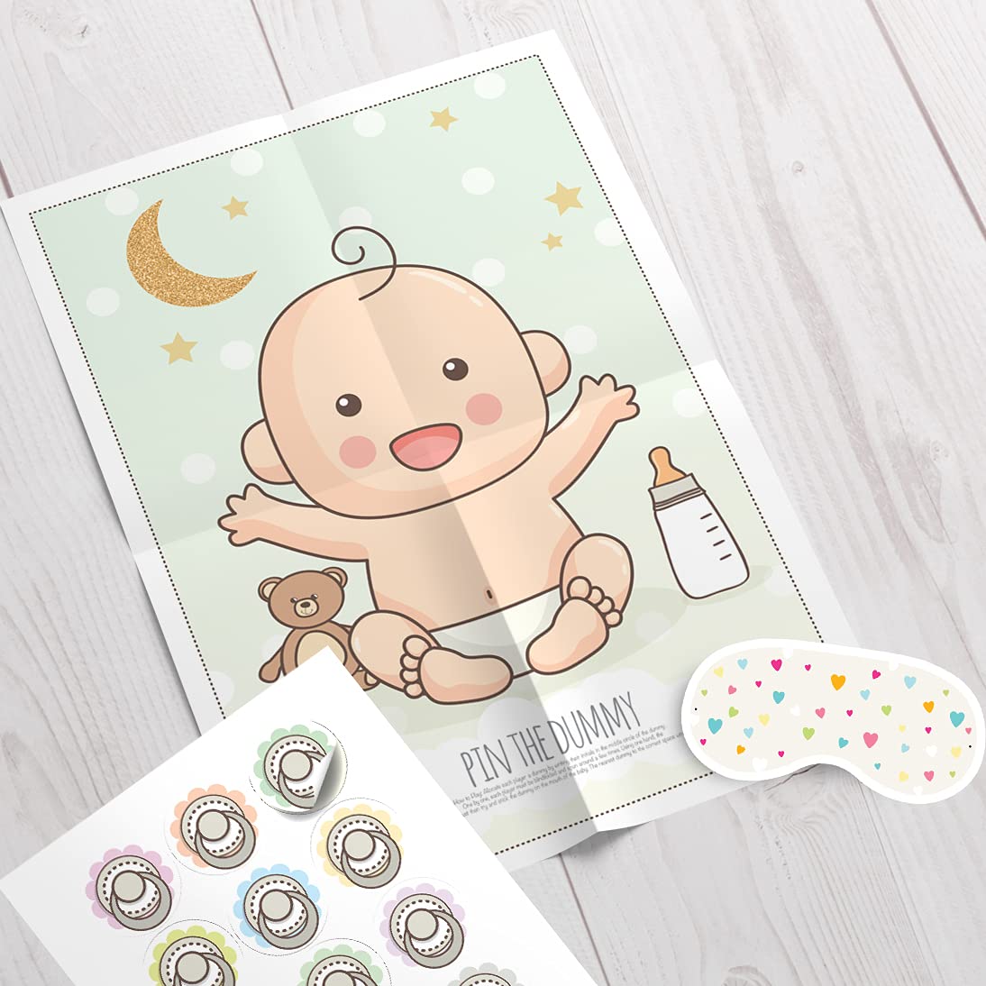 PrinBuzz Pin the Dummy on the Baby Game Shower Party Games Boy Girl Unisex Multi Player (30 Player)