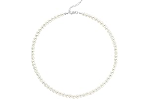 BABEYOND Round Imitation Pearl Necklace Wedding Pearl Necklace for Brides White