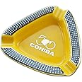 Cigar Ashtray Triangle- Large Rest Outdoor Cigars Ashtray for Patio/Outside/Indoor Ashtray (Yellow)
