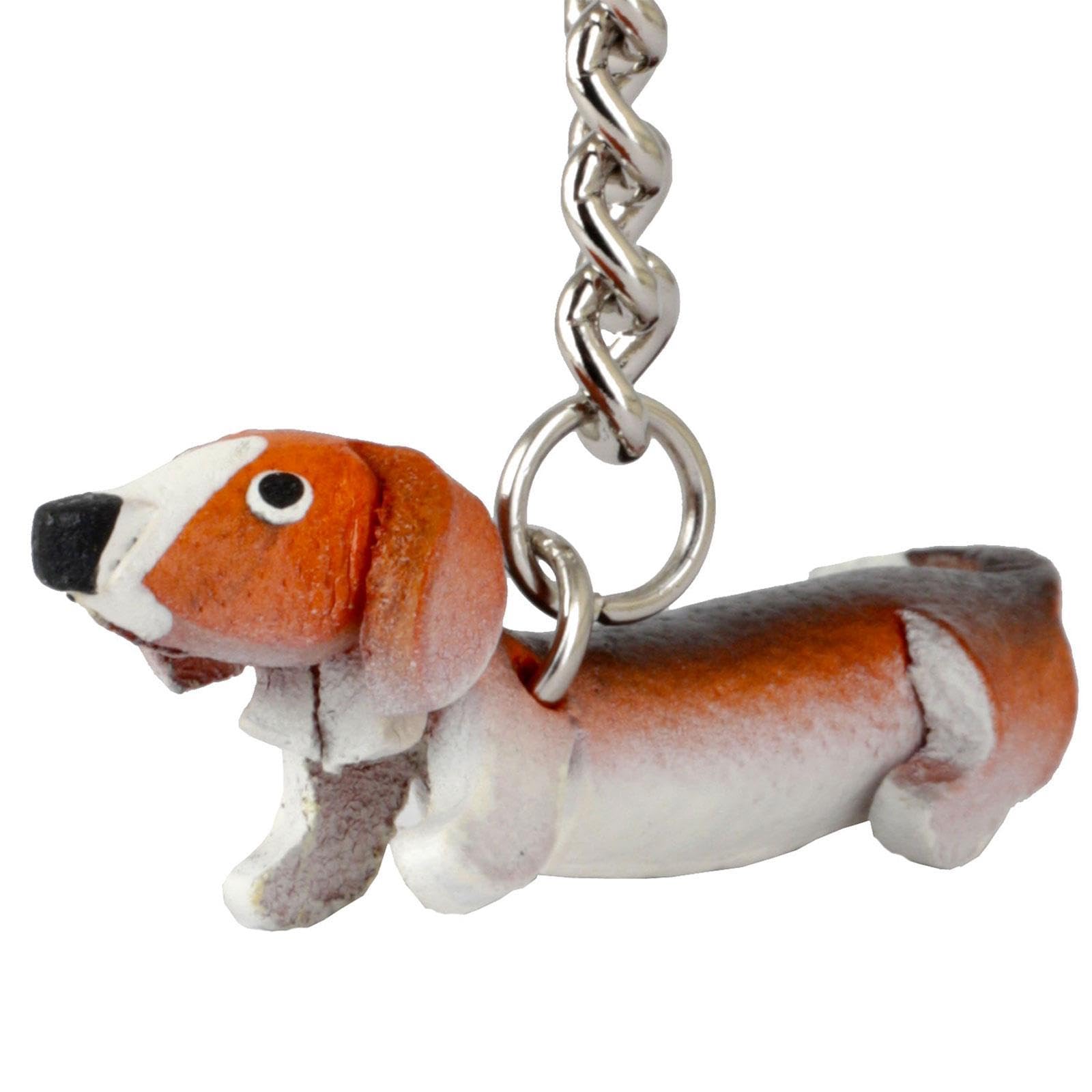 MONKIMAU Leather Keyring Dachshund Dog