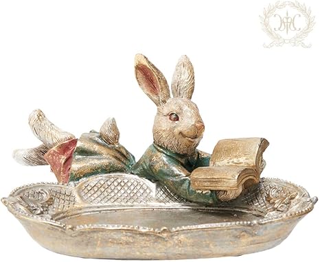 Amazon バロックブックラビットミニトレイ うさぎ雑貨 おしゃれ アクセサリートレー アンティーク雑貨 ジュエリー収納 オンライン通販