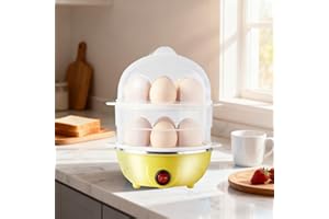 Electric Egg Cooker, Hard Boiled Eggs Maker Machine with Steamer 14 Egg Capacity Rapid Boiler Poacher Omelet Maker Automatic 