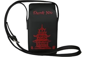 Ondeam Tower Print Crossbody Shoulder Bag,Pu Chinese Takeout Box Totes Purse for Women