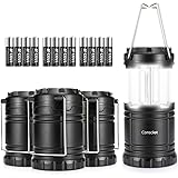 Consciot 4 Pack LED Camping Lantern with Collapsible Design, 400 Lumen, Portable Flashlight for Survival Kits, Emergencies, S