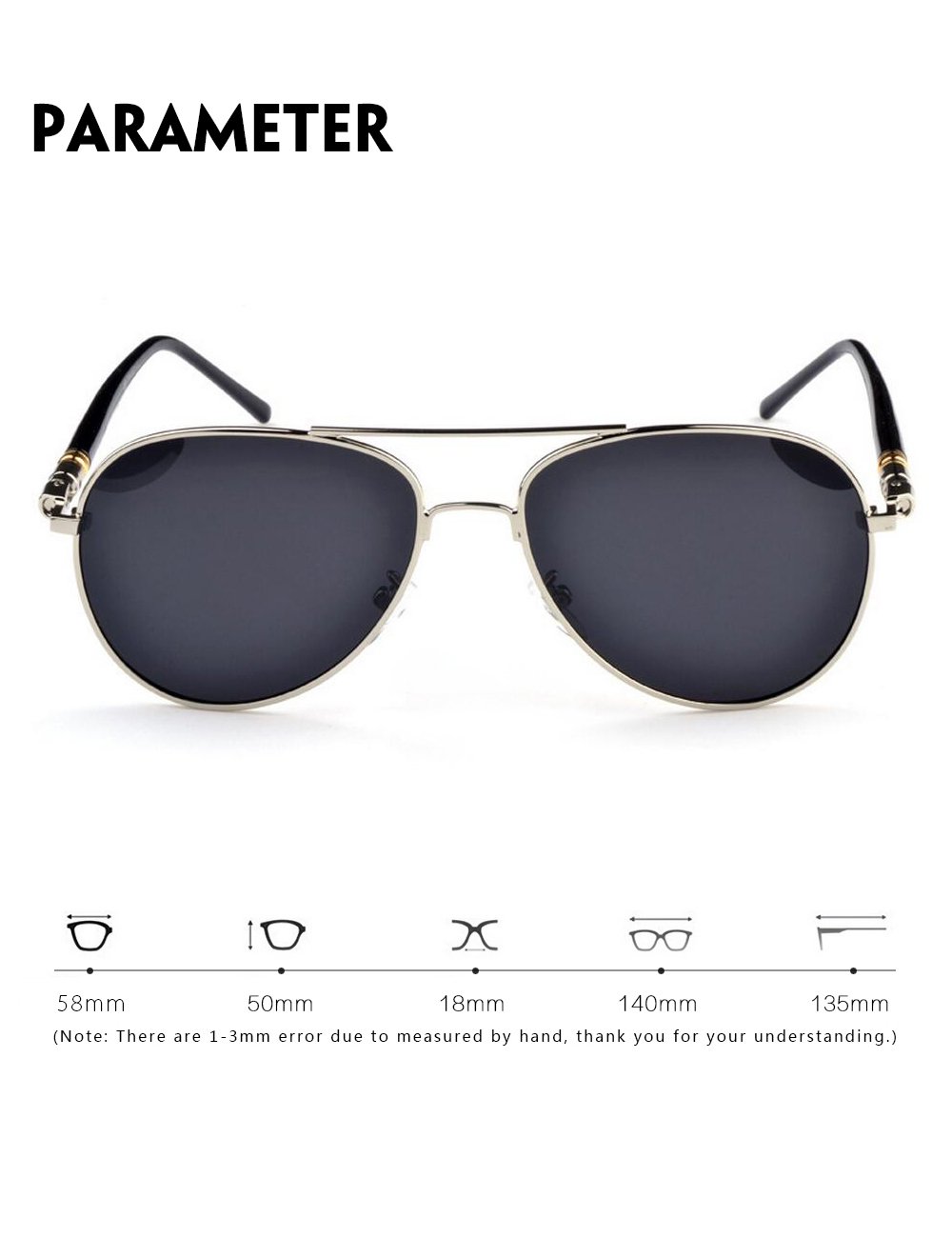 IALUKU Classic Aviator Polarized Sunglasses For Women Men Pilot Coating Lens