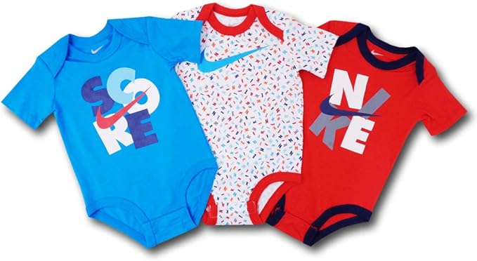 Amazon Co Jp Nike ナイキ ベビー 赤ちゃん Rompers Set ロンパース3枚セット 6 9m 6 9ヵ月頃 70 75cm オリオンブルー白赤 並行輸入品 服 ファッション小物
