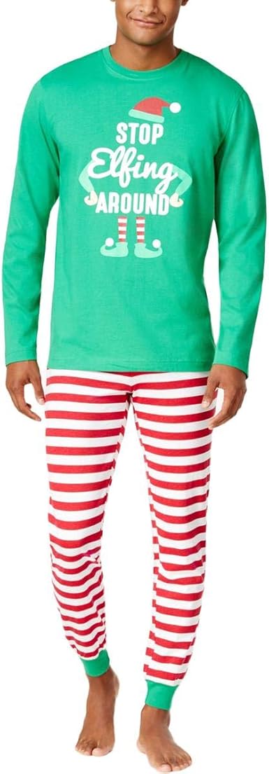 Family PJs Mens Elf Holiday Pajama Set 