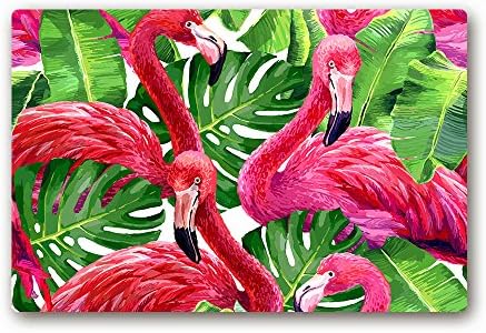 XASAN Pink Flamingo Room Doormat Indoor Outdoor Rubber Doormat Home Bathroom Non-slip Rug Carpet Floor Mat 16x24 Inche