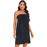 Knuffnee Women Bath Towel Robe Spa Body Wrap Shower Bathrobe Adjustable Snap Closure