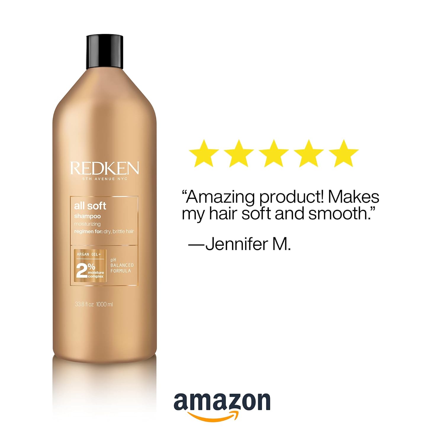 Redken All Soft Shampoo | For Dry/Brittle Hair | Provides Intense Softness and Shine | With Argan Oil | 33.8 Fl Oz | Packaging May Vary: Premium Beauty