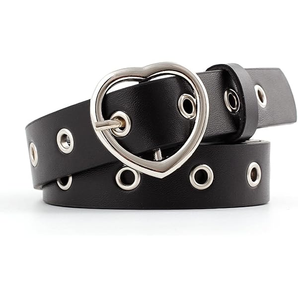 CT COTIM COYIN Women's Hollow Heart Buckle Faux Leather Waist Belt