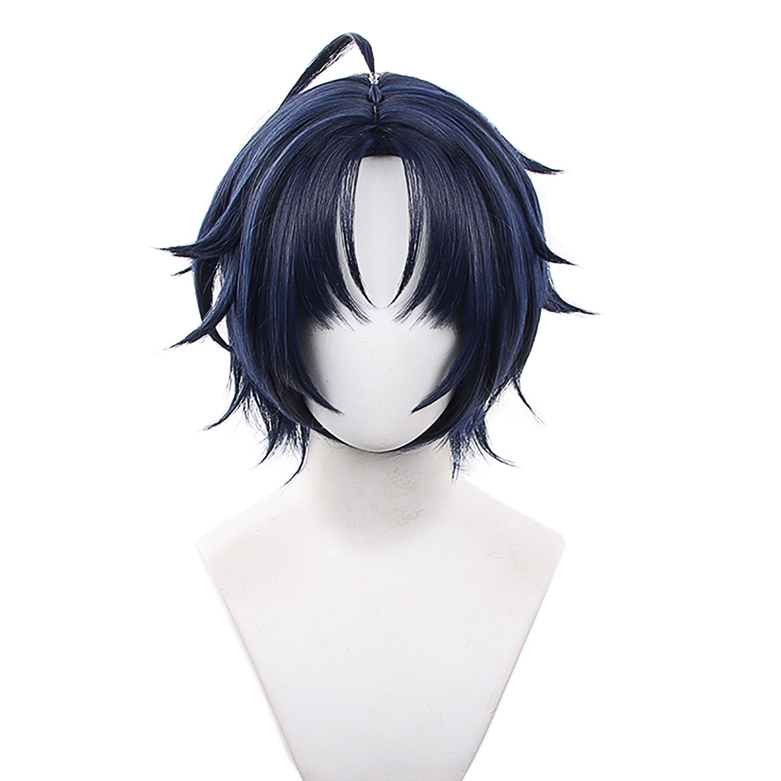 Photo 1 of XiongXiongLe Halloween Anime Role Wig Cosplay Anime Game Men Costume Dark Blue Short Hair Wig for Adult Cos Party Halloween Christmas Comic