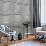YöL Oliana Wood Panel Effect Wallpaper Grey Belgravia Decor 10m x 0.53m view 2