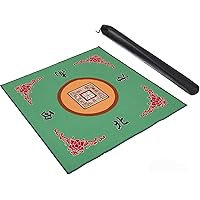 Mahjong Mat with 3 Free Dice, Anti Slip and Noise Reduction Table Cover for Mahjong, Poker, Card Games, Board Games, Slip Res