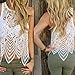 Outtop Women Sexy Lace Crochet Vest Tank Top Casual Sleeveless Blouse (Small),White
