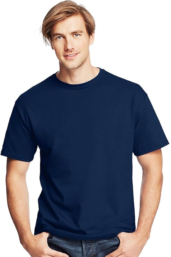 Hanes Men's ComfortSoft Heavyweight TShirt (6 Pack), Navy, S US