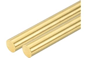 uxcell 2 Pcs 12mm Dia H62 Brass Round Rod, 153mm Length for DIY Crafts & Industry
