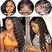 Water Wave Human Hair Lace Front Wigs for Black Women 150% Density Brazilian Water Wave Lace Front Wig with Baby Hair Pre Plucked Bleached Knots Deep Curly Lace Front Human Hair Wigs 16 Inch