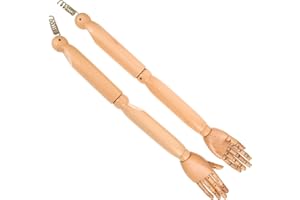 GARVALON Movable Articulated Wooden Mannequin Arms Pair with Flexible Bendable Joints Mannequin Hands for