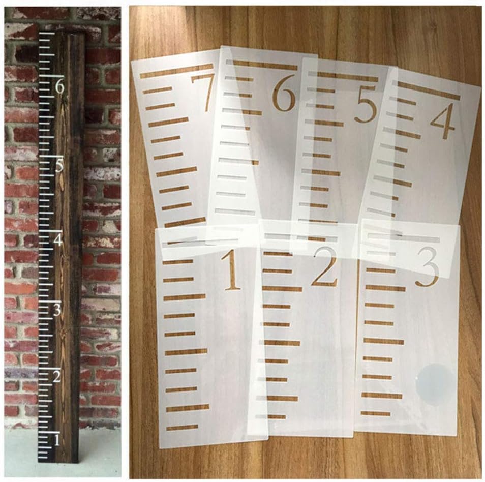 Onwon 7 Feet Growth Chart Stencil Measuring Kids Height Growth Chart Scale Stencils Reusable Ruler Template Painting on Wood: Arts, Crafts & Sewing