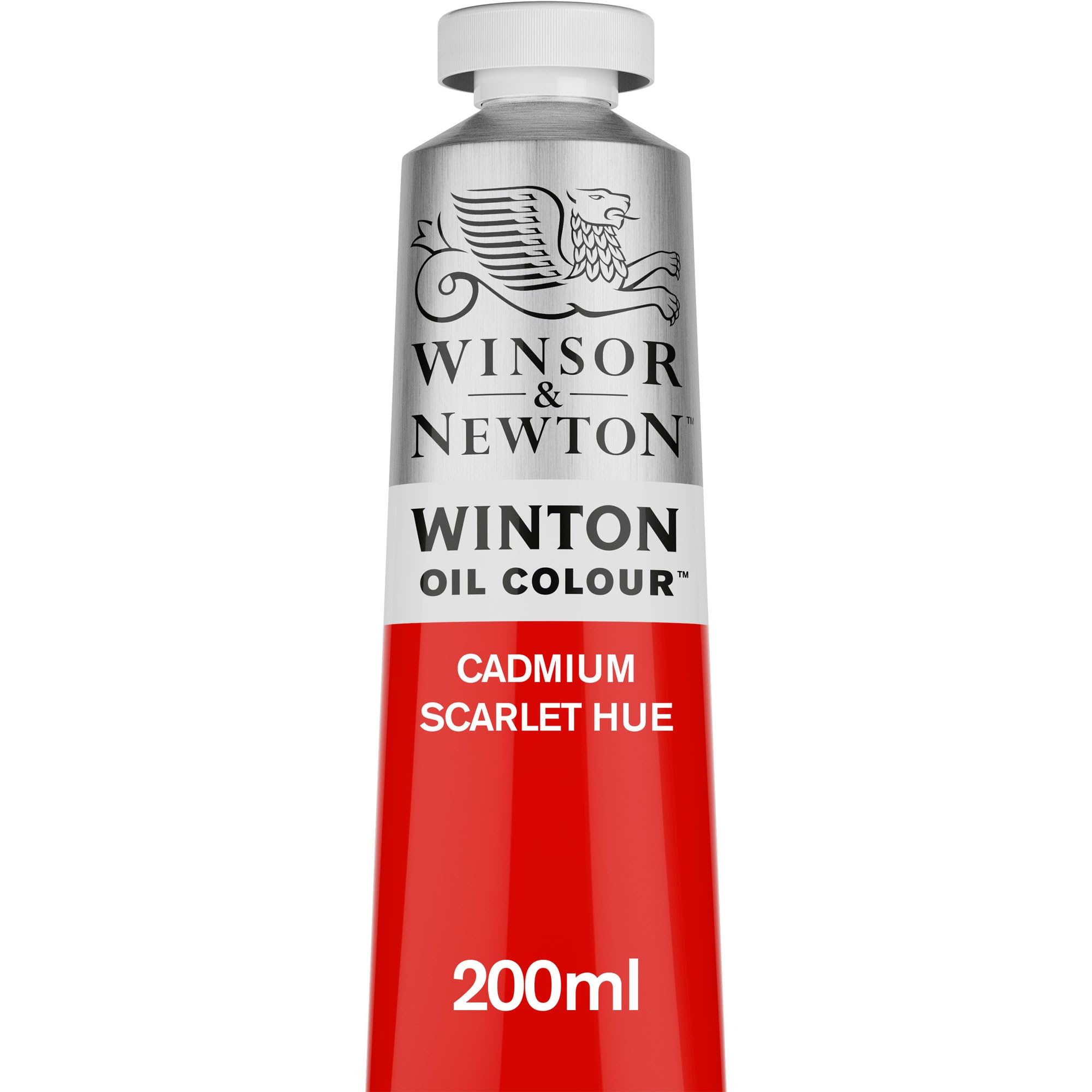 Winsor & Newton 1437107 Winton Oil Paint, 200ml Volume, Cadmium Scarlet Hue, (Pack of 1)