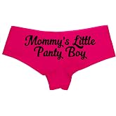 Knaughty Knickers 'Mommy's Little Panty Boy' Men's Black Boyshort Panties - 95% Cotton 5% Spandex