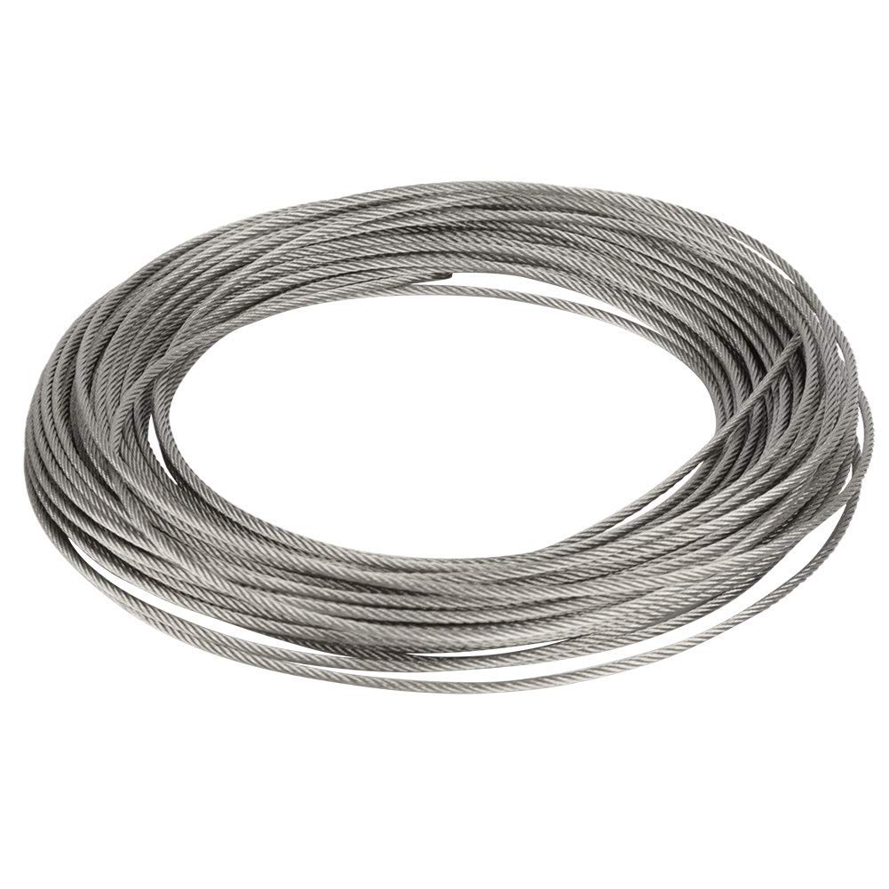 Wytino 304 Stainless Steel Wire Rope, 2mm/2.5mm/3mm Diameter High Hardness Rustproof for Fishing, Lifting, DIY (3 Sizes)