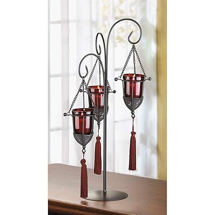 Amazon Com Gothic Castle Red Black Iron Candelabra Throne Candle