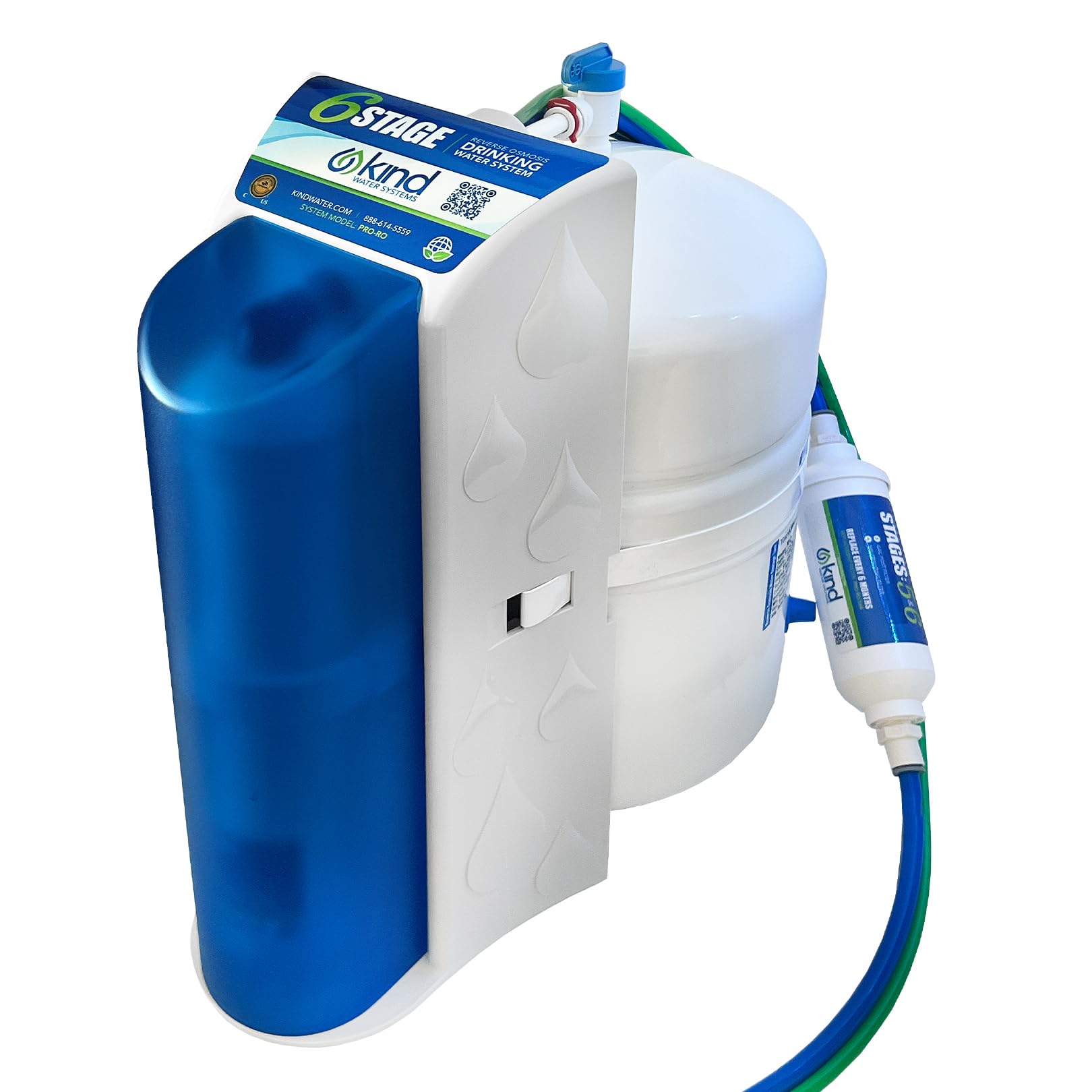 Photo 1 of ***PARTIAL SET/ MISSING ASSEMBLY PIECES***  Kind Water Systems 6-Stage Reverse Osmosis Drinking Water System – Under Sink Filter for Ultra-Pure, Great-Tasting Water – Removes 99% of Contaminants – Easy DIY Install