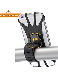 Bovon Bike Phone Mount, Silicone Bicycle Holder Motorcycle Handlebar Mount, Universal Cycling Phone Holder Fits iPhone X, 8/8 Plus, 7, 6/6s Plus, Galaxy S9/S9 Plus, S8/S8 Plus, 360&deg; Rotation