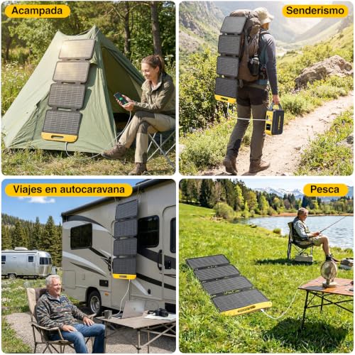 VTOMAN VS40 Portable Solar Panel,Operating Voltage 13.9V,40W | High Efficiency 25%, Waterproof IP67, Foldable USB-C and USB-A Ports, Lightweight PD30W for Phones
