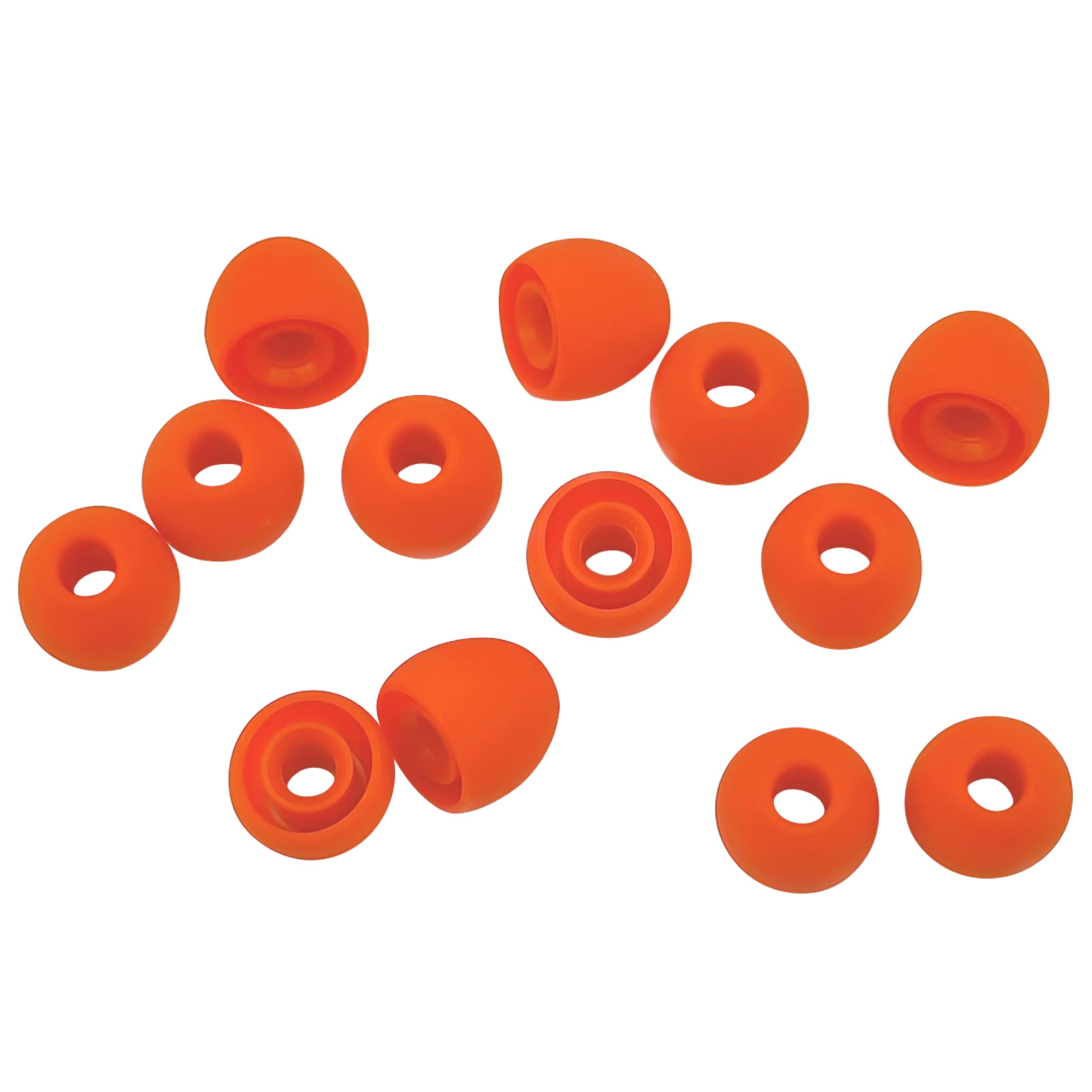 Xcessor Replacement Silicone Earbuds 7 Pairs (Set of 14 Pieces). Compatible With Most In Ear Headphone Brands (Large, Orange)