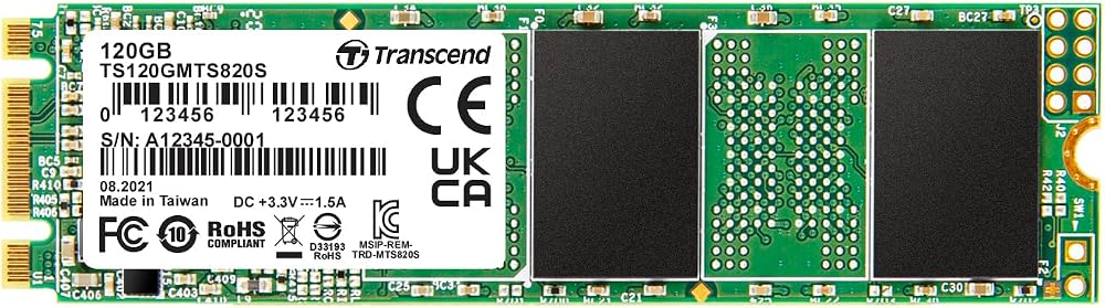 Transcend MTS820S 120GB M.2 SSD 3D NAND SATA III 6Gb/s 500/350 MB/s